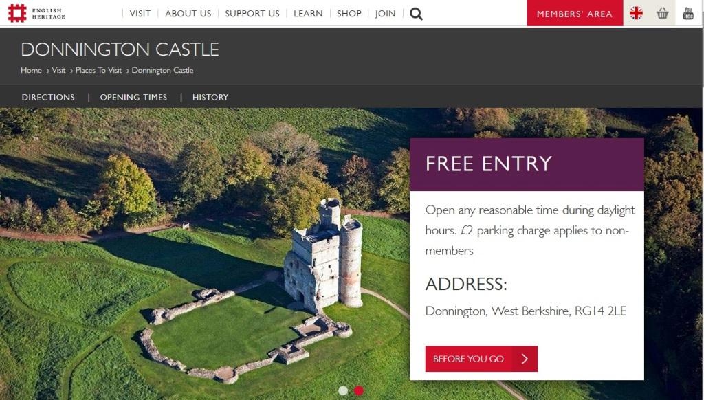 image of and link to the Donnington Castle website