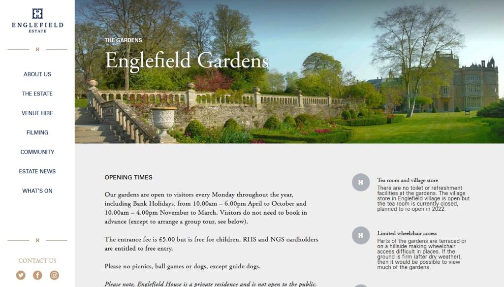 image of and link to the Englefield Gardens website